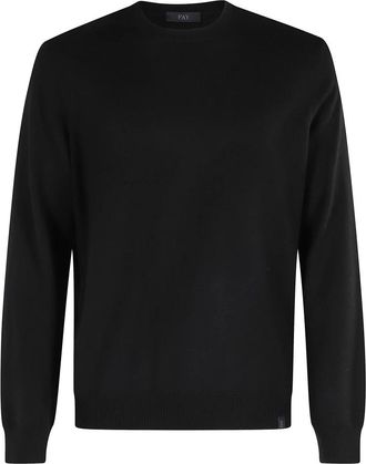 Fay Navy Blue Sweater met Halslijn - Heren - Ronde hals truien - Zwart - 3XL - Truien & Vesten