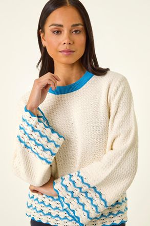 Roman Contrast Hem Knit Jumper