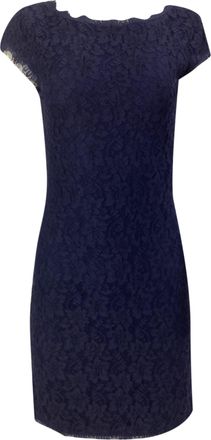 Diane Von Fürstenberg Barbara Lace Sheath Dress in Navy Blue Rayon