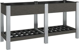 vidaXL Arriate De Jard&iacute;n Con Estante Wpc Gris 175x50x75 Cm Vidaxl