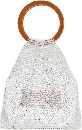 Generic Sparkling Crystal Woven Bag - Luxury Glitter Tote Purse, Medium Handbag Size for Women Travel Parties, Durable Acrylic Diamond Weave with Handle for F