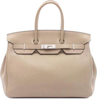 Hermès Borsa a mano Birkin Retourne 35 in pelle Togo 2011 - Marrone