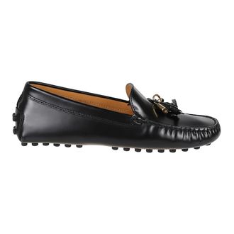 Tod's Embellished Padlock Loafer - female - Tods - Loafers - Black - 4 1/2 UK - Shoes