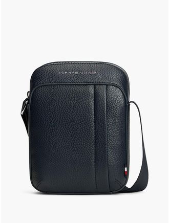 Tommy Hilfiger Mens Pebbled Mini Reporter Bag - Space Blue