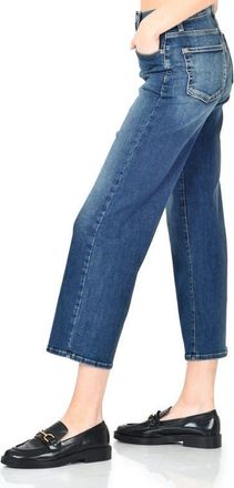 Fidelity Denim Savannah High Wide Crop Jeans in Bayou Blue at Nordstrom, Size 26 26