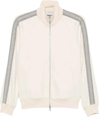 PESERICO Sweatshirt met rits en zijstreep - Dames - Vesten met rits - Wit - 4XL - Hoodies & sweatvesten
