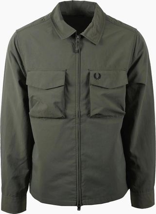 Fred Perry Mens FRED PERRY RIPSTOP POCKET OVERSHIRT LAUREL WREATH GREEN - Laurel Wrth Green - Size: 44