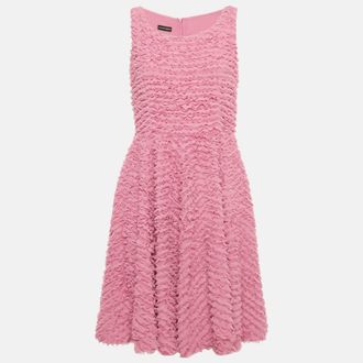 Emporio Armani Pink Pleated Chiffon Short Dress