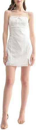 All in Favor Embroidered Eyelet Cotton Minidress in White at Nordstrom Rack, Size X-Large