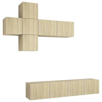 vidaXL Juego De Muebles De Sal&oacute;n 7 Piezas Roble Sonoma Vidaxl