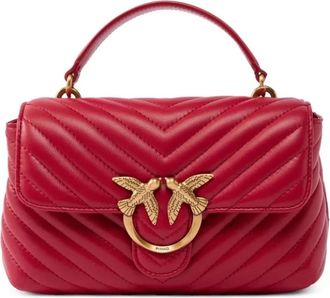 Pinko Love Lady Puff Mini CL - Dames - Handtassen - Rood - ONE Size - Katoen - Tassen