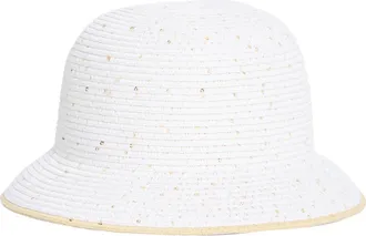 Calvin Klein Sequin Straw Sun Hat in Natural at Nordstrom Rack