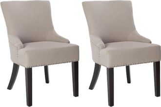 Safavieh Set de 2 sillas de comedor en madera de abedul beige