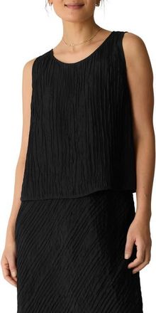 Eileen Fisher Stretch Silk Shell Top in Black at Nordstrom, Size Xx-Small