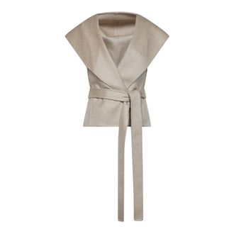 Alaia Cashmere Vest - female - Ala&iuml;a - Waistcoats - Beige - M - Jackets