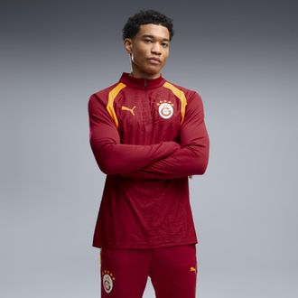 Puma Galatasaray S.K. Maglia da training con zip da uomo, Abbigliamento, Rosso, 3XL