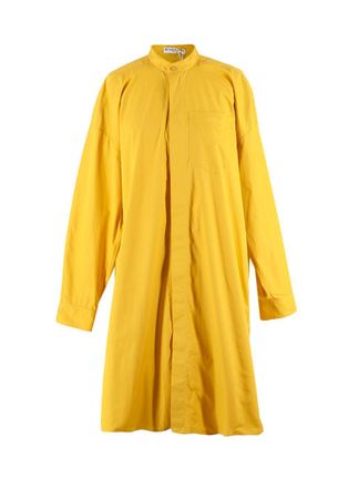 Givenchy Golden Yellow Chain-embellished Cotton-poplin Shirt Dress Size XS