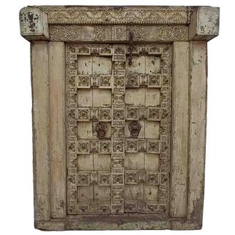 Wanderlust Deco Puerta De Madera Acabado Artesanal Marr&oacute;n 159x27x202h Cm