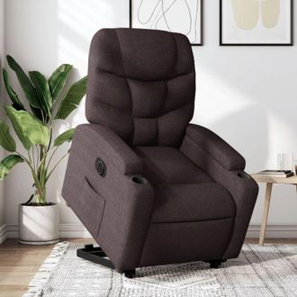 vidaXL Vidaxl - Sill&oacute;n El&eacute;ctrico Reclinable Elevable De Tela Marr&oacute;n Oscuro