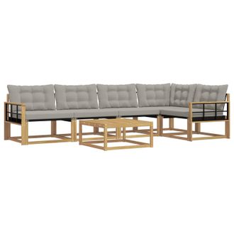 vidaXL Conjunto De Sof&aacute;s De Exterior 6 Pcs Blanco Y Gris Claro Vidaxl