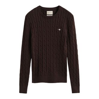 GANT Maglione Classico a Treccia - - Knitwear - Donna - Marrone - M