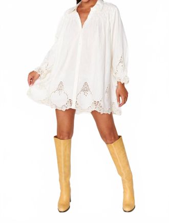 Show me your Mumu Leona Mini Dress In White Lace Embroidery