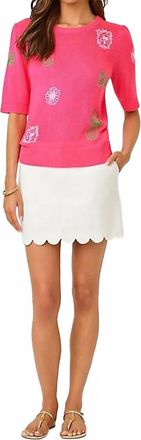 Lilly Pulitzer Colette Denim Skorts In Resort White
