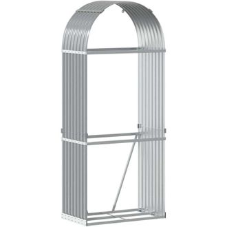 vidaXL Le&ntilde;ero De Acero Galvanizado Gris Claro 80x45x190 Cm Vidaxl