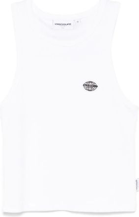 Chocoolate ribbed tank top - women - Cotton/Spandex/Elastane - M - White