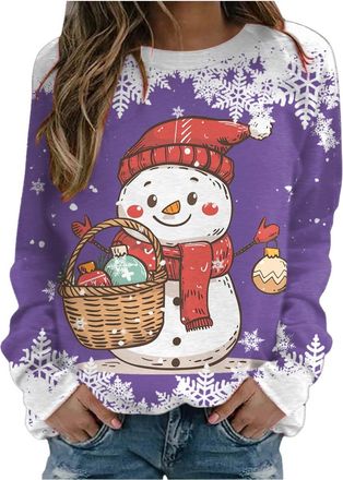 Generic Christmas Jumpers for Women Uk 2025 Ugly Xmas Jumper Autumn Winter Sweatshirts Christmas Jumpers for Couples Light Up Xmas Jumper Tops Women Sweater L