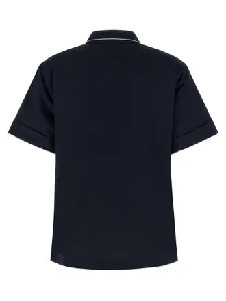 Prada Cotton with Contrasting Lining Polo Shirt - Navy