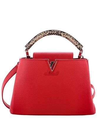 Louis Vuitton Red Faux Leather Capucines BB (Authentic Pre-Loved)