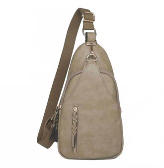 Jen & Co. The Nikki Compartment Sling Bag In Light Olive