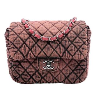 Chanel Pre-owned Vintage Quilted Denim Flap Bag - Dames - Pre-owned - Roze - Maat: ONE Size Denim