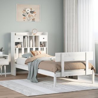 Berkfield Home Bookcase Bed without Mattress White 90x200 cm Solid Wood Pine