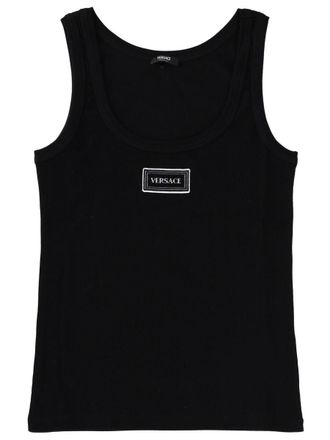 Versace Neutrals Fitted Center Patch Tank Top