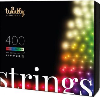 Twinkly Strings - Aplicaci&oacute;n Controlada Led String Light Con 400 Rgb + W Leds - 32 Metros. Cable Negro. Interior Y Exterior - Twinkly