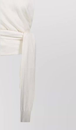 R&oacute;he cashmere open back wrap knitted top