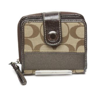 Coach Beige Brown Signature Line Wallet (Bi-Fold) (Pre-Owned)