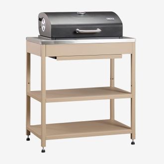 Sklum M&oacute;dulo Con Barbacoa De Carb&oacute;n Para Cocina Modular De Exterior En Acero Savona Sklum