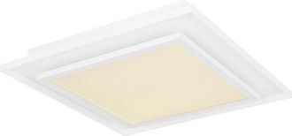 Globo Lighting L&aacute;mpara De Techo Led Cuadrada Integrada Semiempotrada, Led Blanca Regulable, 2700-6500 K, Control Remoto