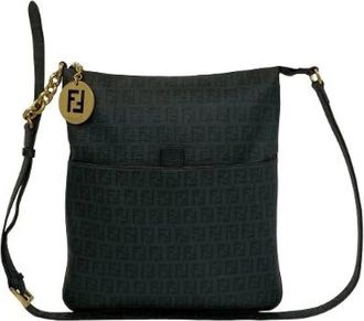 Fendi Pre-owned Zuccchino Leren PVC Schoudertas - Dames - Vintage Schoudertas - Zwart - ONE Size - Leer - Vintage