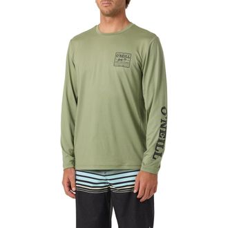 O'Neill Block UPF Performance Graphic Long Sleeve T-Shirt in Oil Green at Nordstrom, Size Xx-Large