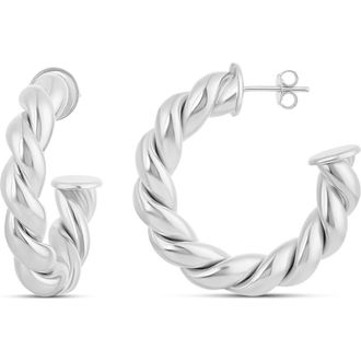 SHYMI Twist Hoop Earrings in Silver at Nordstrom