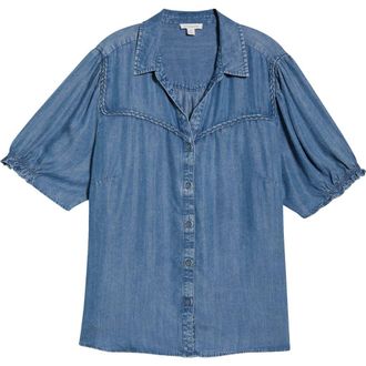 Beach Lunch Lounge Inara Denim Top in Medium Wash at Nordstrom, Size 2 X