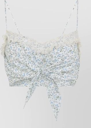 Ermanno Scervino top bow detail floral pattern lace