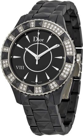 Dior VIII Christal Diamond Black Ceramic Ladies Watch CD1241E0C001
