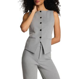Spanx Button-Up Vest in Heather Grey at Nordstrom, Size X-Large
