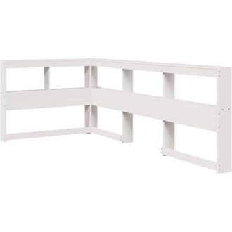 vidaXL Vidaxl - Cabecero Librer&iacute;a En Forma L Madera Maciza Pino Blanco 80 Cm