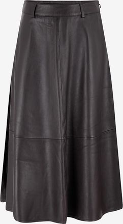 Frankie Shop Mittellanges Rock aus glattem Leder Savil